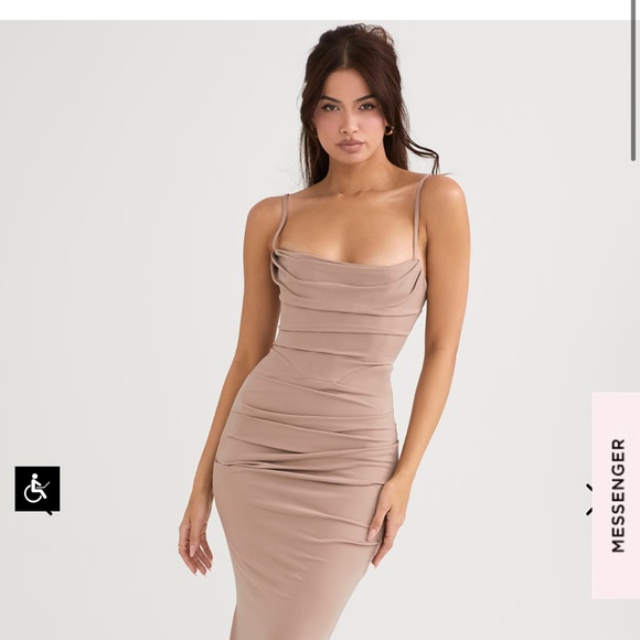 House of CB Milena Dress - Almond - Medium & Small - Picture 1 of 1